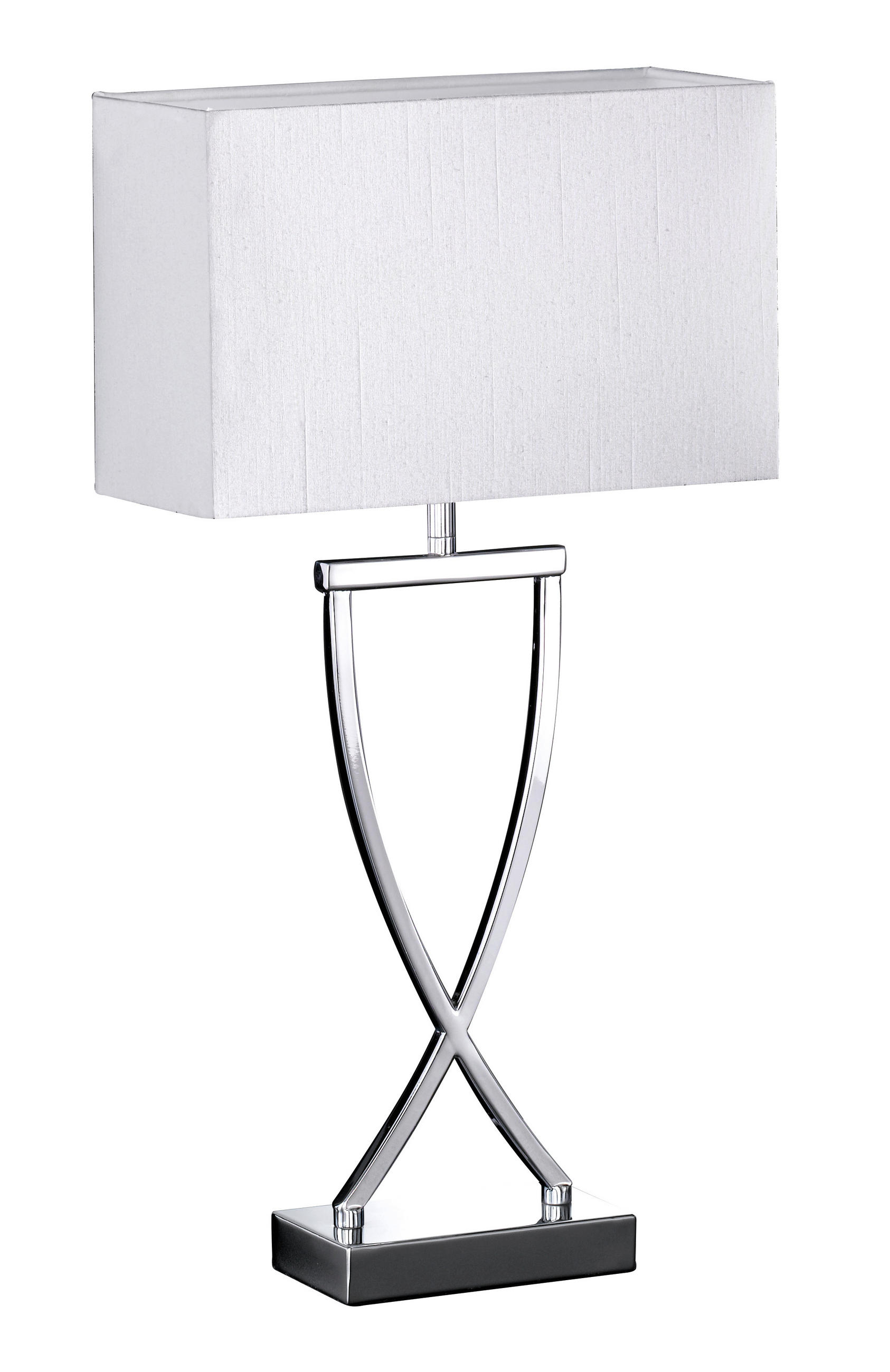 STOLNÍ LAMPA, E27, 27/12/51 cm - bílá/barvy chromu, Design, kov/plast (27/12/51cm) - Fischer & Honsel