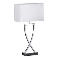 STOLNÍ LAMPA, E27, 27/12/51 cm - bílá/barvy chromu, Design, kov/plast (27/12/51cm) - Fischer & Honsel