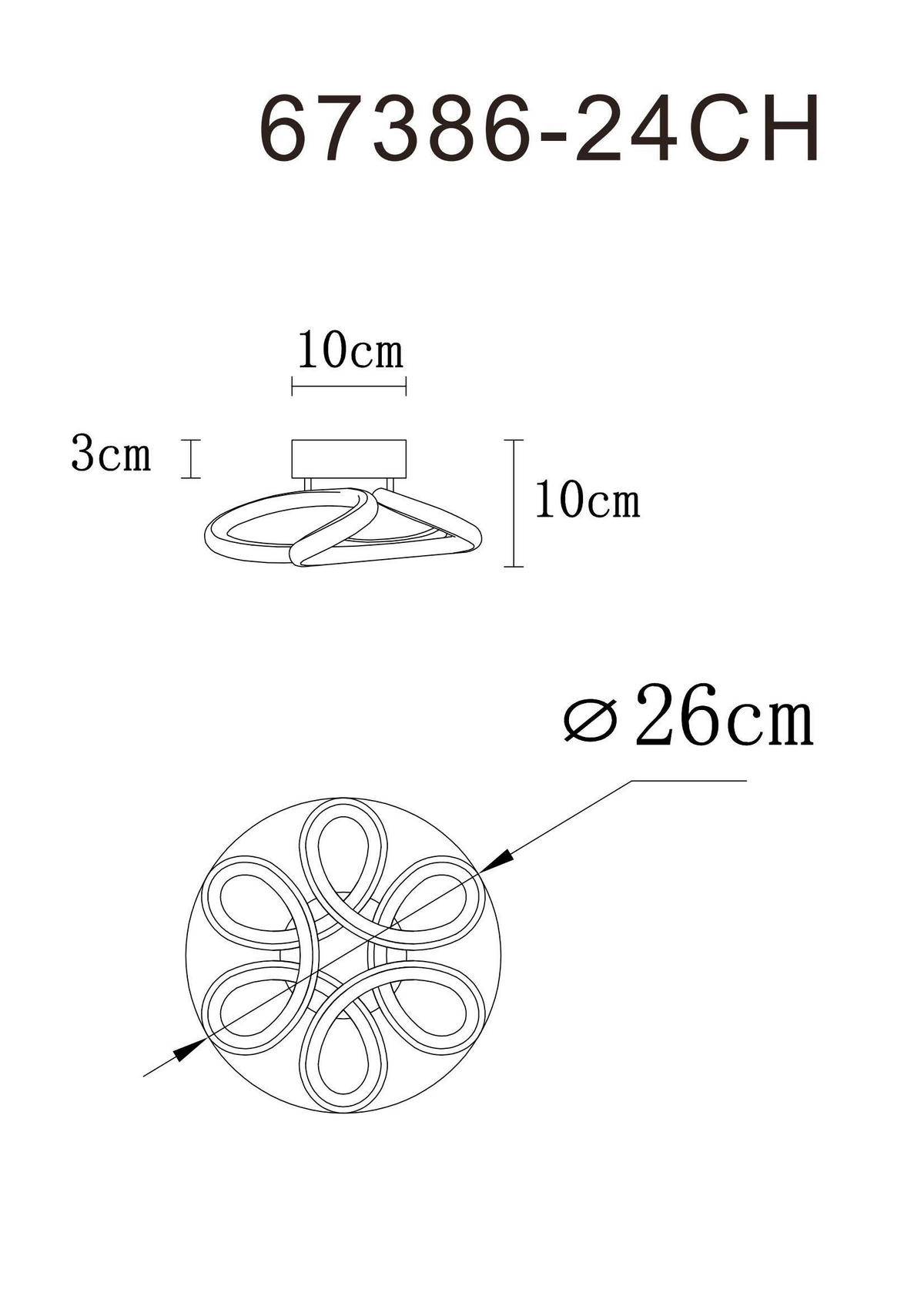 STROPNÍ LED SVÍTIDLO, 26/10 cm  - bílá/šampaňská, Design, kov/plast (26/10cm) - Globo