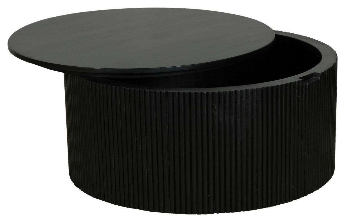 COUCHTISCH Mangoholz massiv rund Schwarz  - Schwarz, Design, Holz (80/36/80cm) - MID.YOU