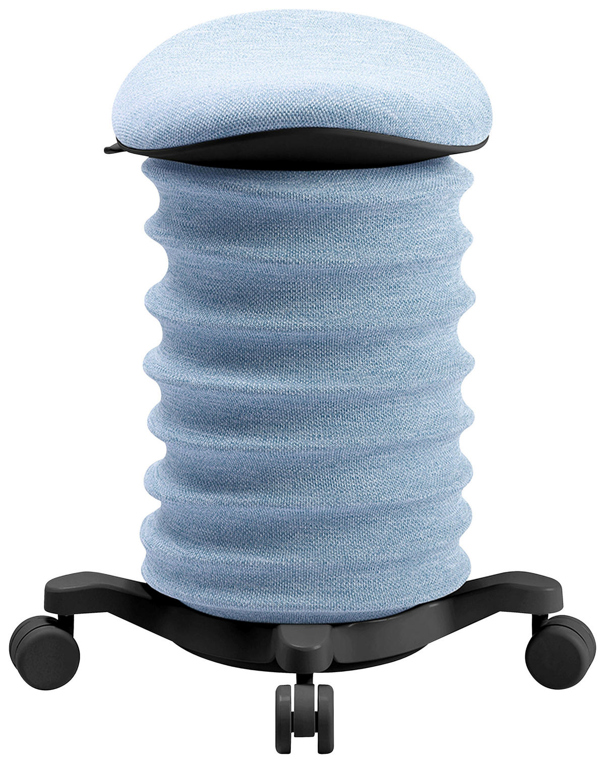 BÜROHOCKER Schwarz, Hellblau  - Schwarz/Hellblau, Design, Kunststoff/Textil (37,5/58-70/36cm) - Topstar