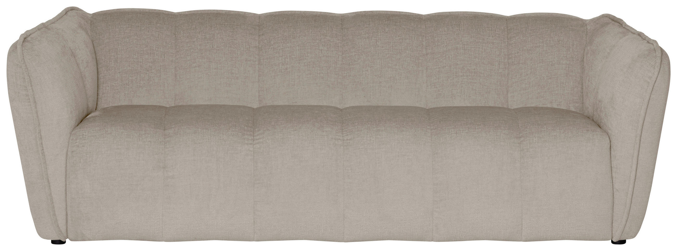 3-SITZER-SOFA LIVOLI in Chenille Creme  - Creme/Schwarz, Design, Kunststoff/Textil (217/70/94cm) - MID.YOU