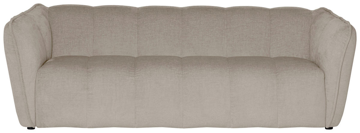 3-SITZER-SOFA LIVOLI in Chenille Creme  - Creme/Schwarz, Design, Kunststoff/Textil (217/70/94cm) - MID.YOU