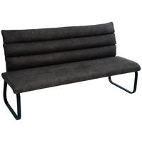 SITZBANK 180/94,5/70 cm Webstoff Anthrazit  - Anthrazit/Schwarz, Design, Textil/Metall (180/94,5/70cm) - Novel