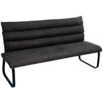 SITZBANK 180/94,5/70 cm Webstoff Anthrazit  - Anthrazit/Schwarz, Design, Textil/Metall (180/94,5/70cm) - Novel