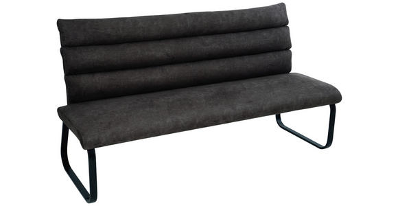 SITZBANK 180/94,5/70 cm Webstoff Anthrazit  - Anthrazit/Schwarz, Design, Textil/Metall (180/94,5/70cm) - Novel