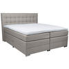 BOXSPRINGBETT 180/200 cm,  in Grau, Bettkasten, Topper, Matratzen, H4 = sehr fest  - Chromfarben/Schwarz, KONVENTIONELL, Kunststoff/Textil (180/200cm) - Boxxx
