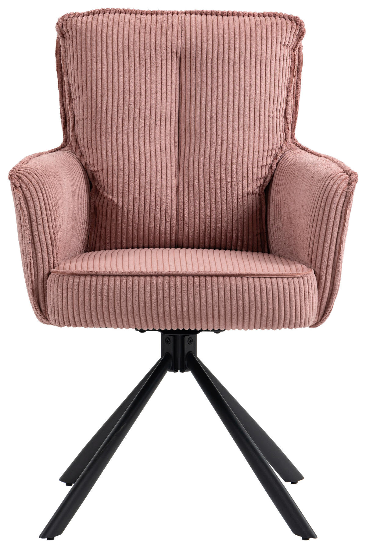 ARMLEHNSTUHL  in Eisen Cord  - Schwarz/Rosa, Design, Textil/Metall (62/95/67cm) - Novel