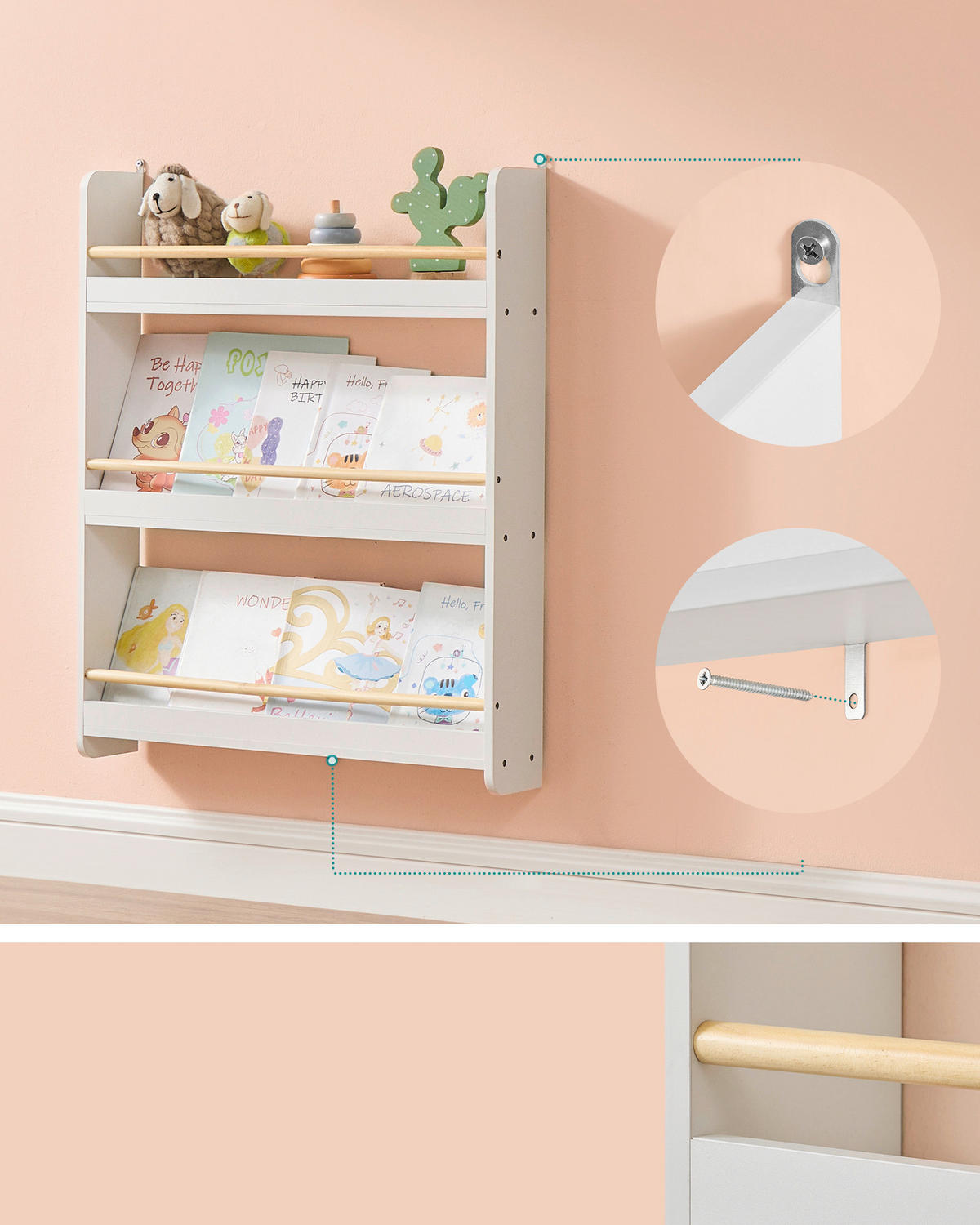 KINDERREGAL 60/75/12 cm  - Naturfarben/Weiß, MODERN, Holz/Holzwerkstoff (60/75/12cm) - MID.YOU