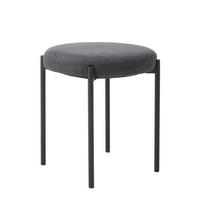 HOCKER Webstoff Dunkelgrau  - Dunkelgrau/Schwarz, Basics, Textil/Metall (43,5/48/43,5cm) - Xora