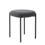 HOCKER Webstoff Dunkelgrau  - Dunkelgrau/Schwarz, Basics, Textil/Metall (43,5/48/43,5cm) - Xora