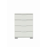 NOČNÝ STOLÍK, biela, 52/74/38 cm - biela/chrómová, Design, kov/kompozitné drevo (52/74/38cm) - Carryhome