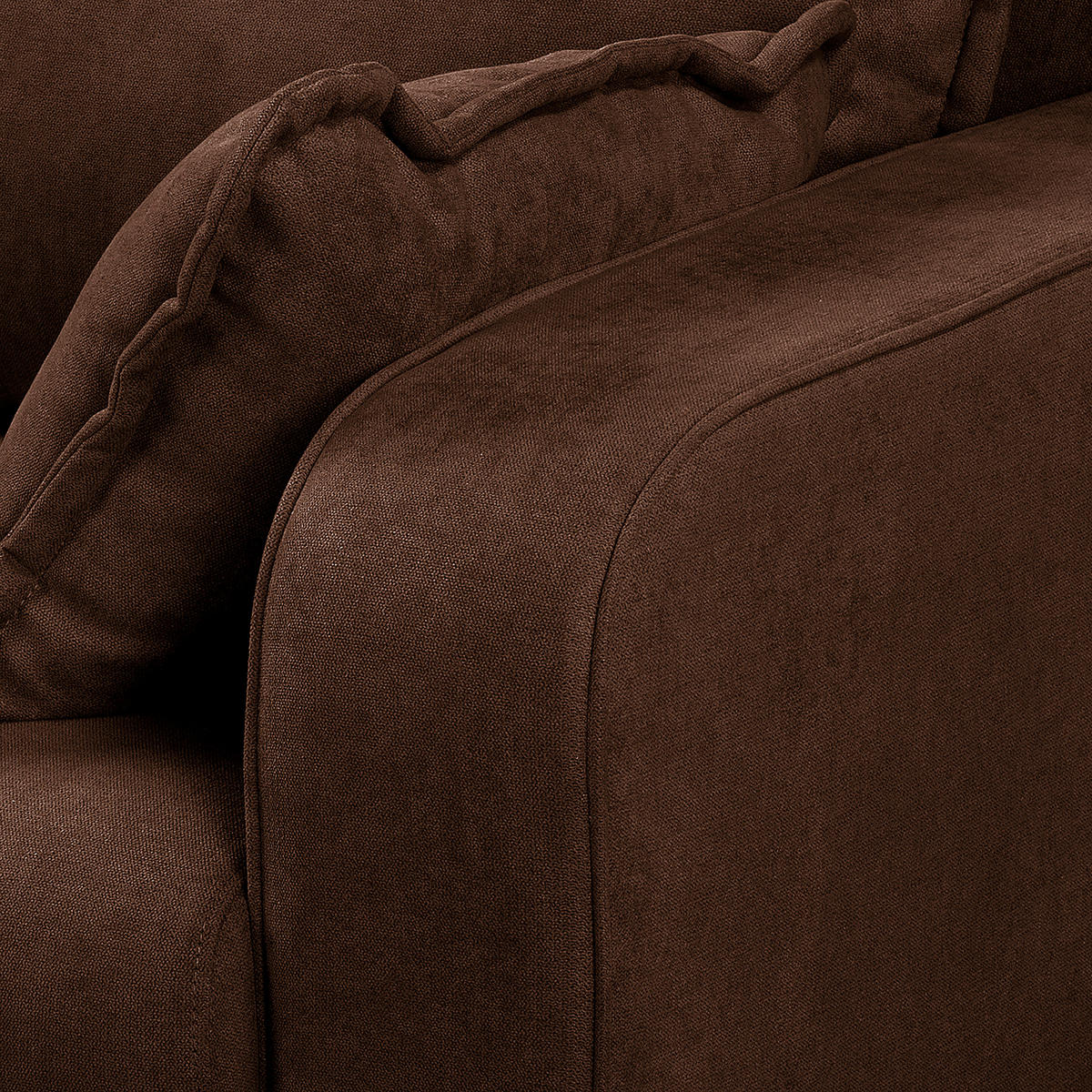 3-SITZER-SOFA in Mikrofaser Braun  - Wengefarben/Braun, Design, Holz/Textil (193/86/87cm) - Livetastic