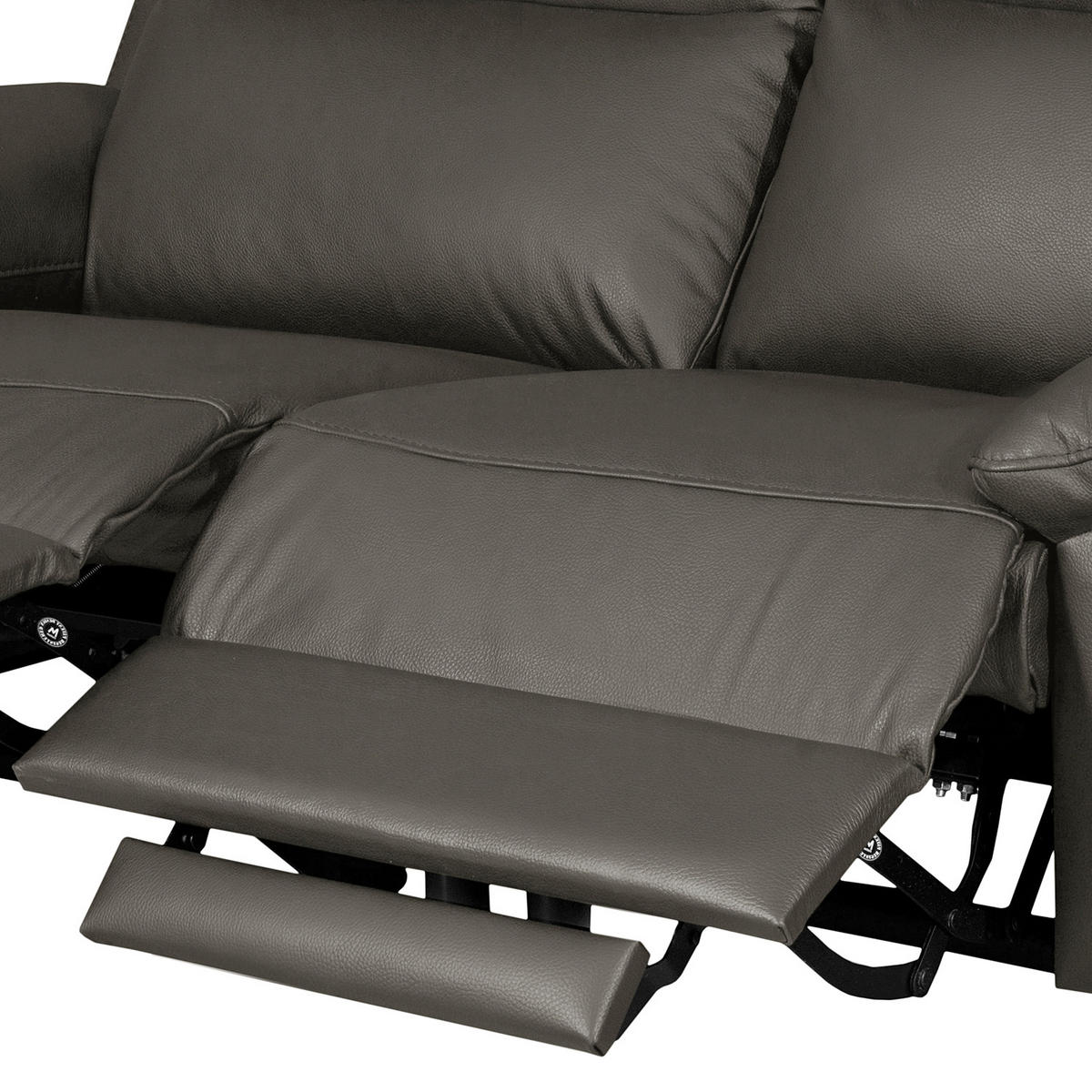 2-SITZER-SOFA 178/95/96 cm PERLE in Echtleder Anthrazit   - Chromfarben/Anthrazit, Design, Leder/Metall (178/95/96cm) - Livetastic