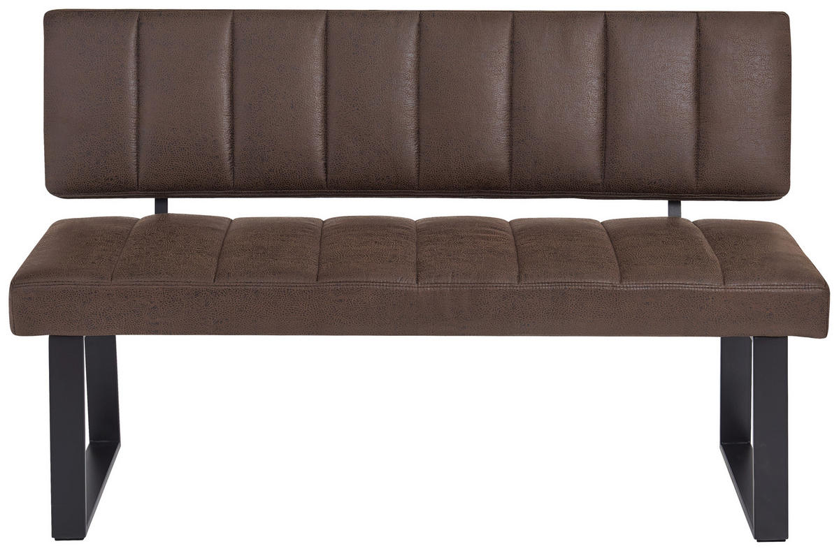 SITZBANK 140/86/60 cm Mikrofaser Braun, Schwarz  - Schwarz/Braun, KONVENTIONELL, Textil/Metall (140/86/60cm) - Landscape