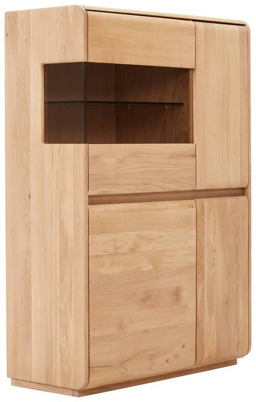 HIGHBOARD  in 95/138/41 cm  - Wildeiche, Natur, Glas/Holz (95/138/41cm) - Linea Natura