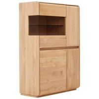 HIGHBOARD Wildeiche  95/138/41 cm  - Wildeiche, Natur, Glas/Holz (95/138/41cm) - Linea Natura