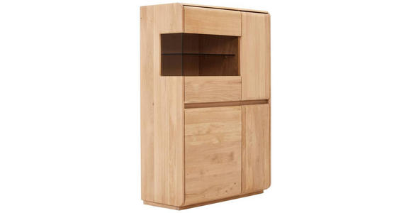 HIGHBOARD 95/138/41 cm  - Wildeiche, Natur, Glas/Holz (95/138/41cm) - Linea Natura