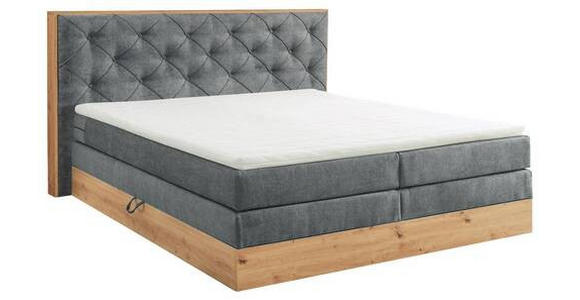 BOXSPRINGBETT 180/200 cm  in Grau, Naturfarben  - Naturfarben/Grau, KONVENTIONELL, Kunststoff/Textil (180/200cm) - Esposa