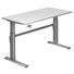 SCHREIBTISCH - Silberfarben/Weiß, Design, Holzwerkstoff/Metall (160/72-119/80cm) SCHREIBTISCH - Silberfarben/Weiß, Design, Holzwerkstoff/Metall (160/72-119/80cm)
