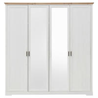 NYÍLÓAJTÓS SZEKRÉNY fehér, Artisan tölgy  - nikkelszínű/Artisan tölgy, Lifestyle, faalapú anyag/fém (214/220/64cm) - Landscape