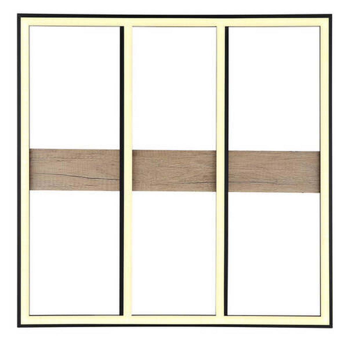LED-DECKENLEUCHTE 60/60/5,5 cm   - Dunkelbraun/Opal, Natur, Holzwerkstoff/Kunststoff (60/60/5,5cm) - Globo