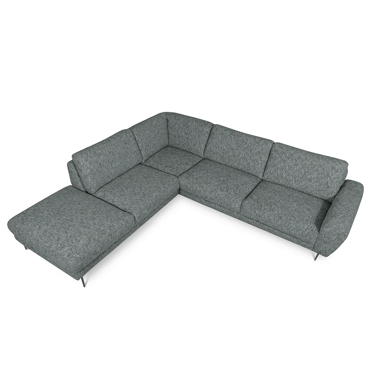 ECKSOFA SPRING Anthrazit Webstoff Zierkissen  - Anthrazit/Schwarz, Design, Textil/Metall (250/273cm) - Livetastic