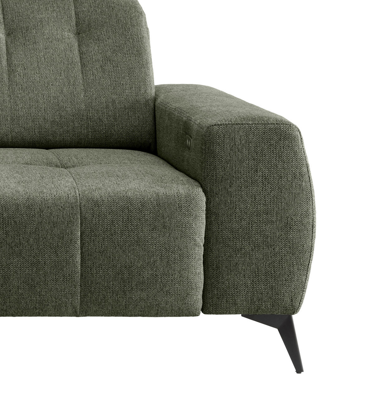 ECKSOFA Grün Chenille  - Schwarz/Grün, MODERN, Textil/Metall (180/258cm) - Livetastic