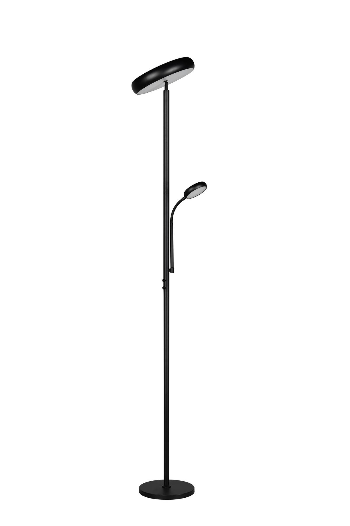 LED-STEHLEUCHTE - Schwarz, Konventionell, Metall (28/183cm)