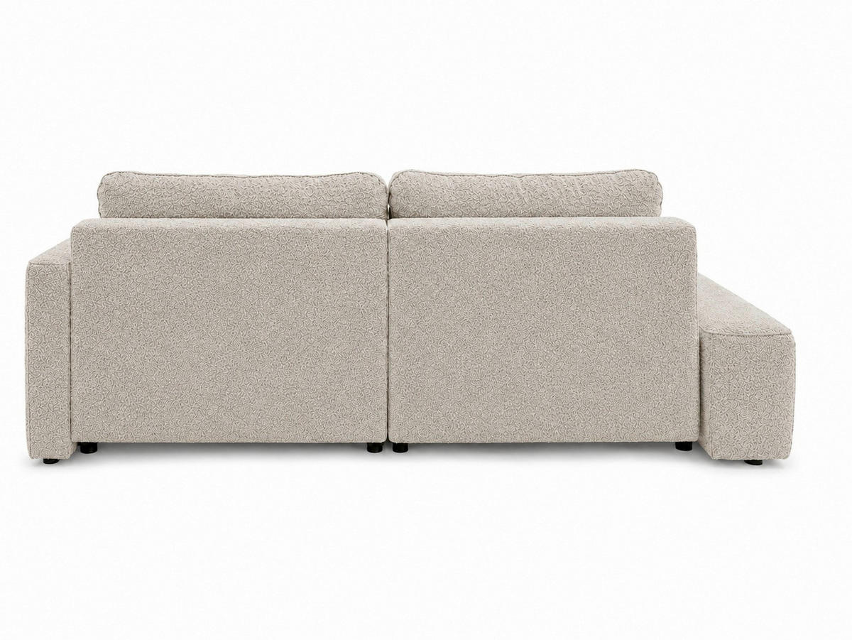 ECKSOFA FREDO Beige Bouclé  - Beige/Schwarz, Design, Kunststoff/Textil (233/150cm) - MID.YOU