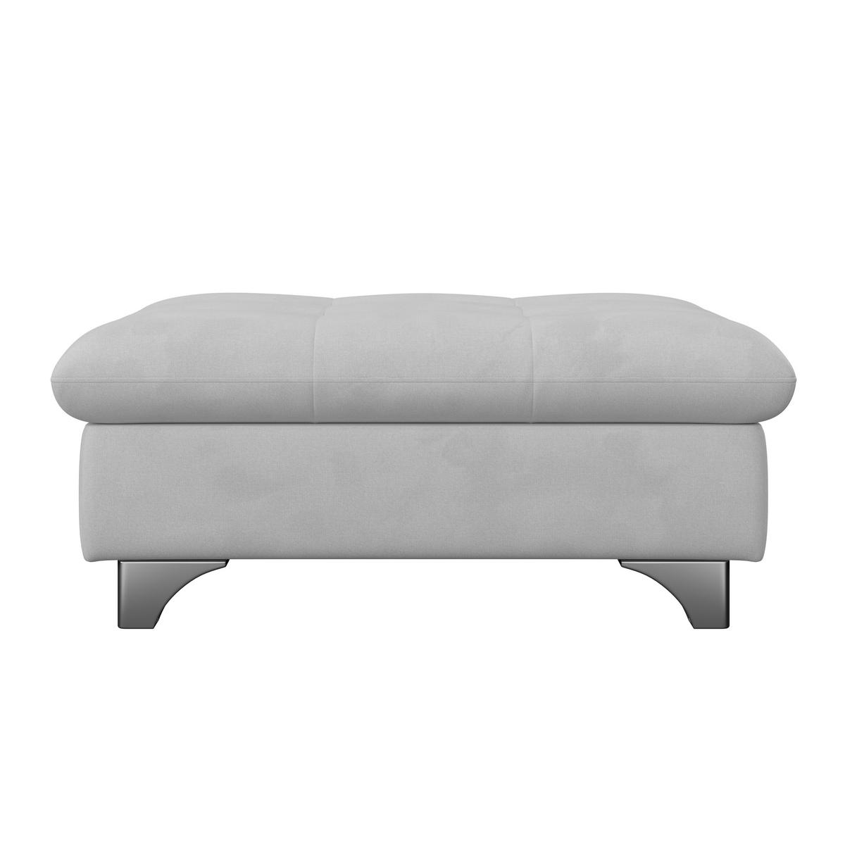 HOCKER Chenille Hellgrau  - Chromfarben/Hellgrau, KONVENTIONELL, Textil/Metall (108/46/108cm) - Livetastic