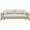 SCHLAFSOFA GRANDE Chenille Beige  inkl. Zierkissen, Rückenkissen, Bettkasten  - Beige/Schwarz, Design, Textil/Metall (238/83/98cm) - MID.YOU