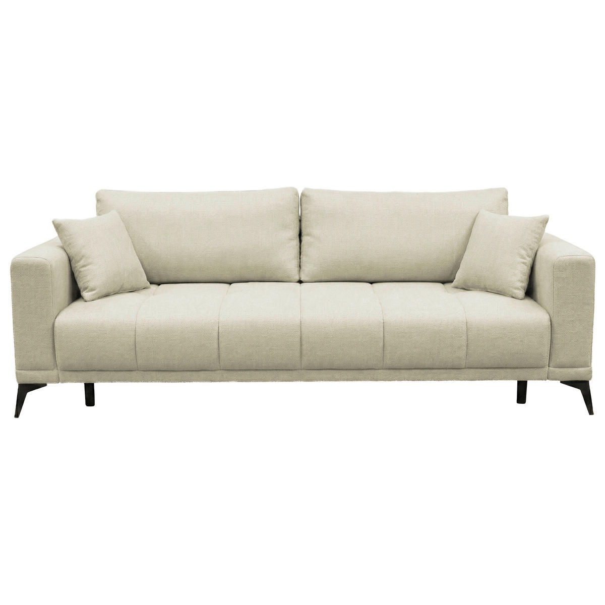 SCHLAFSOFA GRANDE in Chenille Beige  - Beige/Schwarz, Design, Textil/Metall (238/83/98cm) - MID.YOU