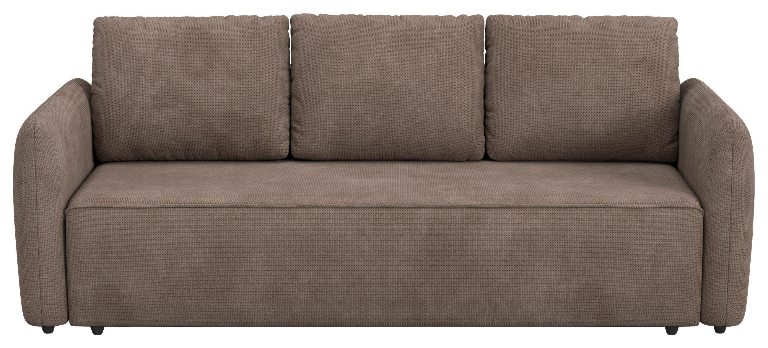 SCHLAFSOFA Chenille Taupe  - Taupe/Schwarz, Trend, Kunststoff/Textil (222/89/102cm) - MID.YOU