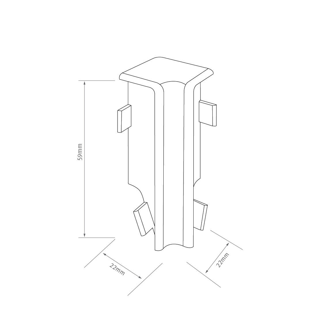 Innenecke Eiche Braun Braun, Eichefarben  - Eichefarben/Braun, Basics, Kunststoff (1.6/0.7/5.9cm) - Egger Holzwerkstoffe