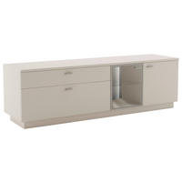 COMODĂ TV 190/59/50 cm  - argintiu/bej, Design, plastic/sticlă (190/59/50cm) - Livetastic