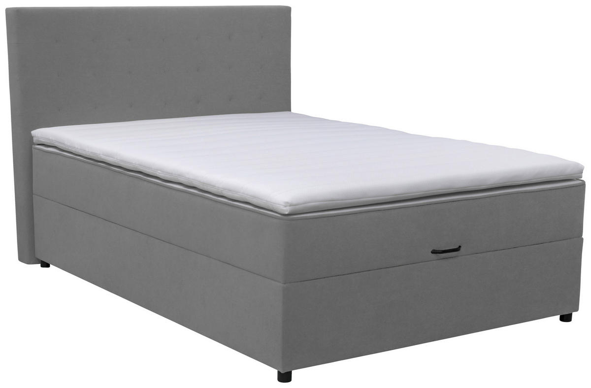 BOXBETT 160/200 cm  in Grau  - Schwarz/Grau, KONVENTIONELL, Kunststoff/Textil (160/200cm) - Moderano