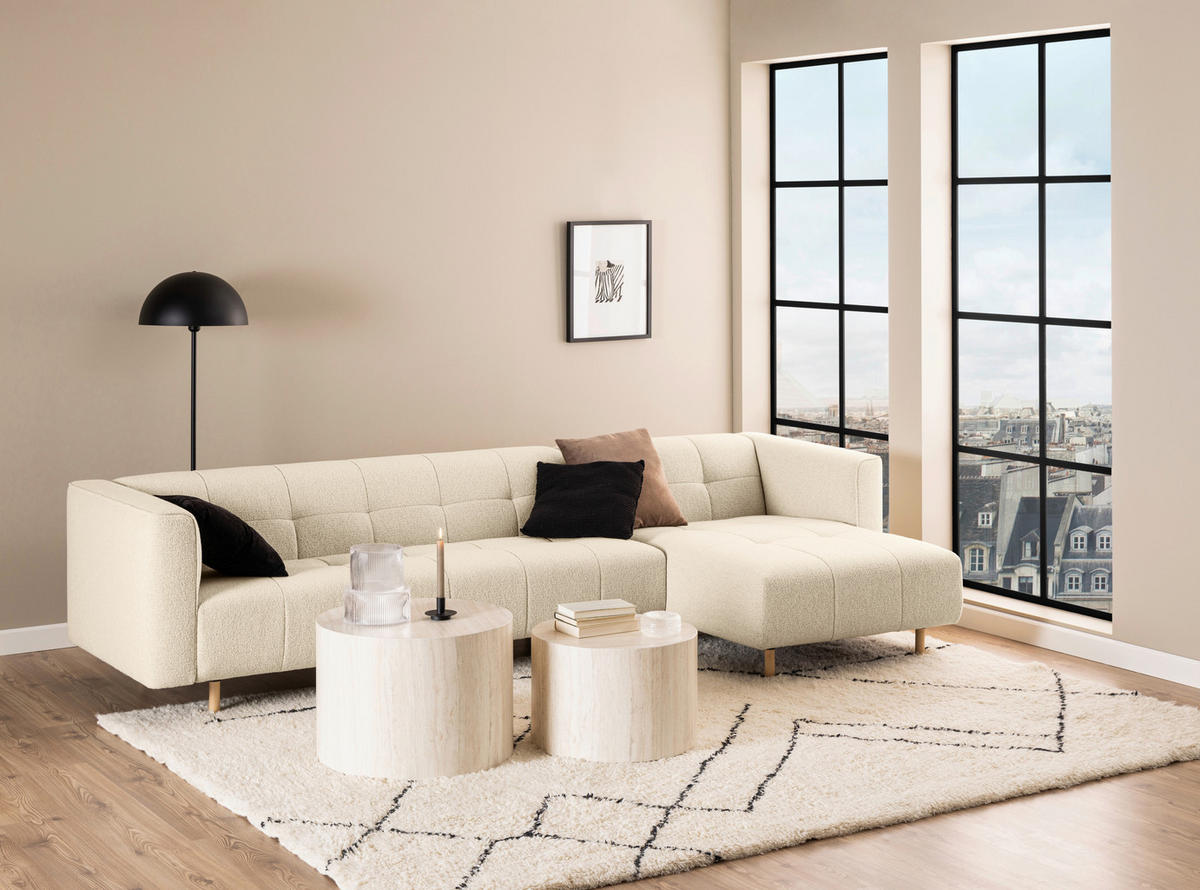 COUCHTISCHSET zylindrisch Beige  - Beige, Design, Holzwerkstoff (58/58/40cm) - MID.YOU