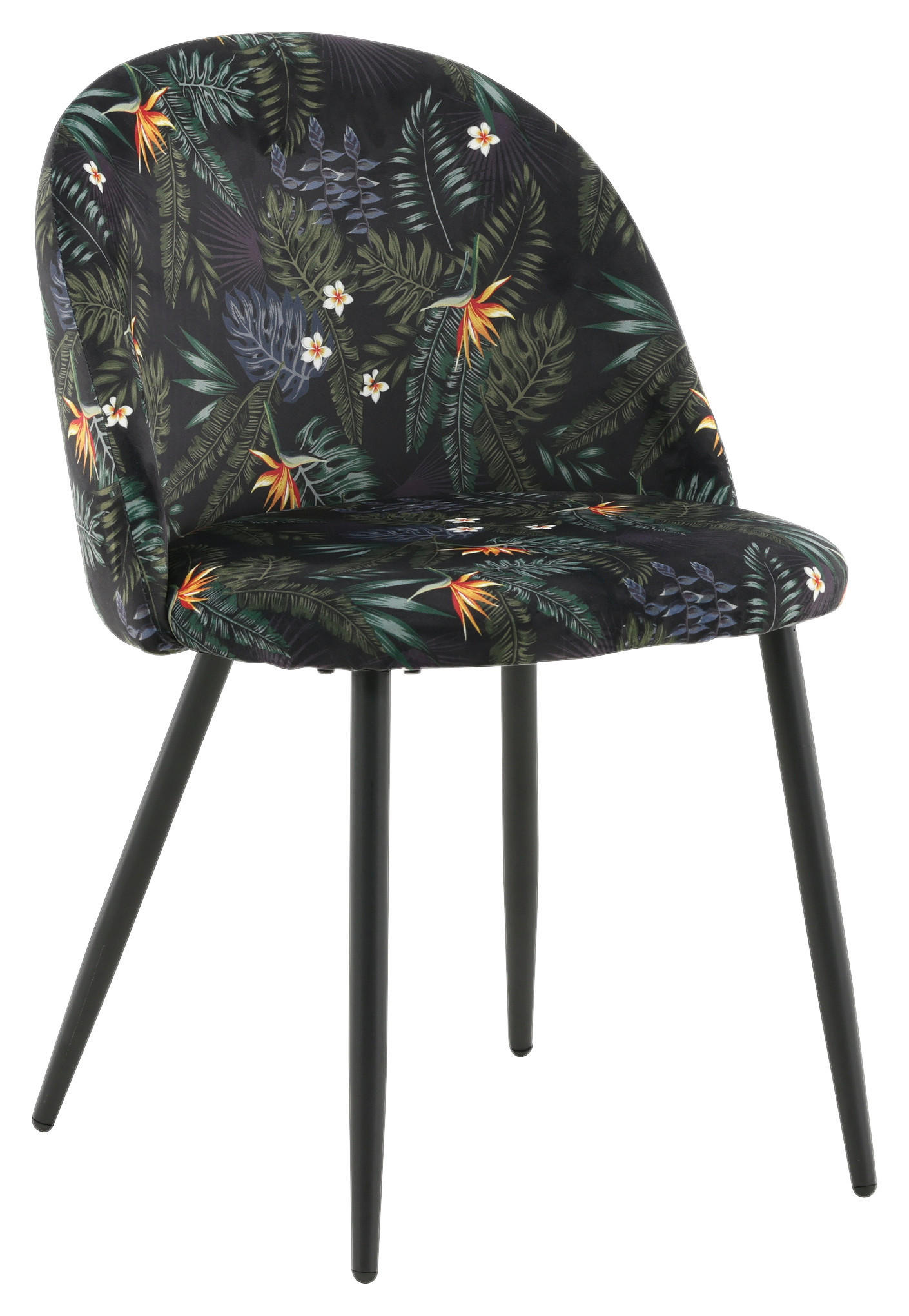 STUHL-SET 2 Stück  in Stahl Samt Metall, Textil  - Schwarz, Design, Textil/Metall (50/77/48cm) - Livetastic