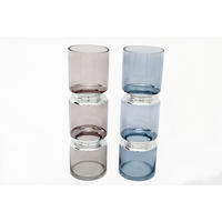 VÁZA, sklo, 29 cm - modrá/sivá, Basics, sklo (12/40/12cm)