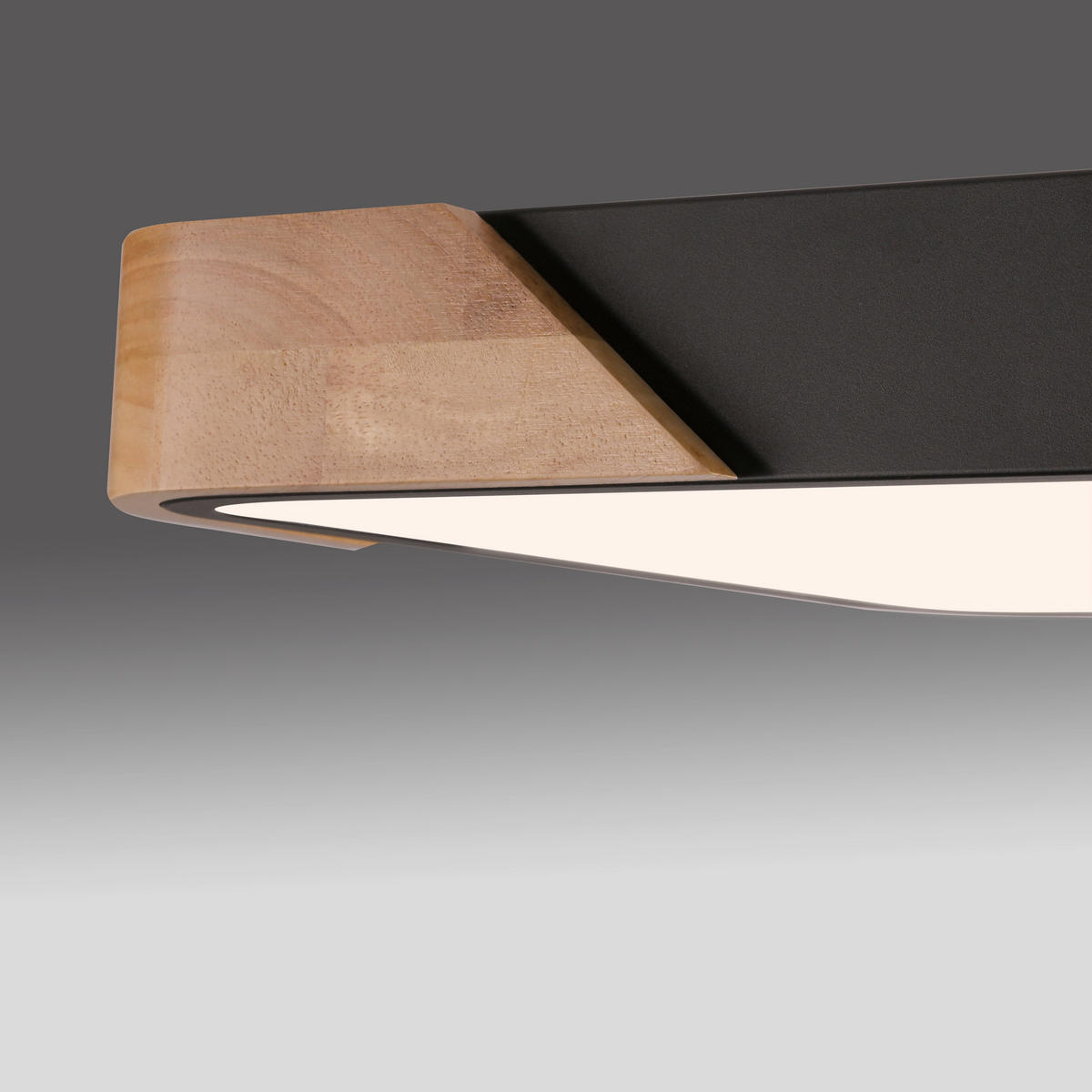 STROPNA LED-SVETILKA   24 W//3000 K/230 V/ - črna, Design, kovina/les (32/32/5,5cm)