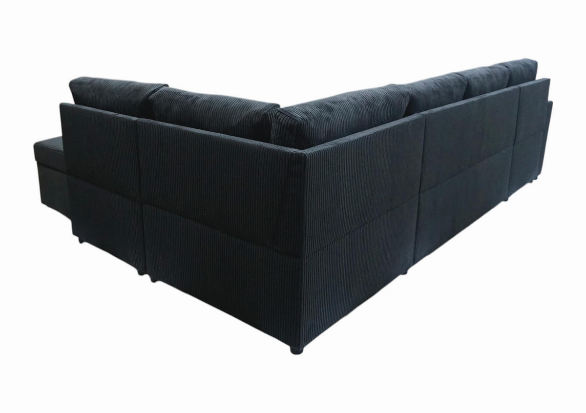 WOHNLANDSCHAFT TERMOLI Anthrazit Cord  - Anthrazit/Schwarz, Design, Kunststoff/Textil (212/297/155cm) - MID.YOU