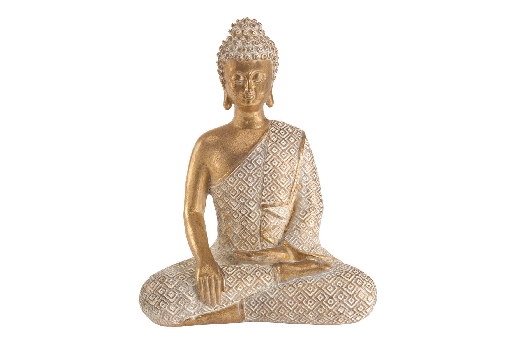 BUDDHA  - alb/auriu, Basics, plastic (18,5/19,5/8,5cm)
