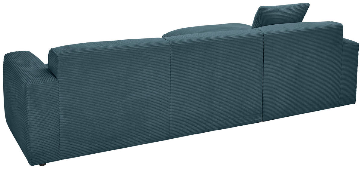 ECKSOFA Petrol Cord  - Petrol/Schwarz, Design, Kunststoff/Textil (196/303cm) - Livetastic