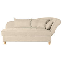 RÉCAMIERE in Flachgewebe Beige  - Beige/Buchefarben, Design, Holz/Textil (190/82/88cm) - Max Winzer