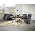 2,5-SITZER in Leder Anthrazit  - Anthrazit/Schwarz, Design, Leder/Metall (200/102/92cm) - Johann Jakob