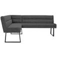 ECKBANK 159/217 cm Webstoff Schwarz, Dunkelgrau   - Dunkelgrau/Schwarz, Design, Textil/Metall (159/217cm) - Novel