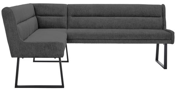 ECKBANK 159/217 cm Webstoff Schwarz, Dunkelgrau - Dunkelgrau/Schwarz, Design, Textil/Metall (159/217cm) - Novel