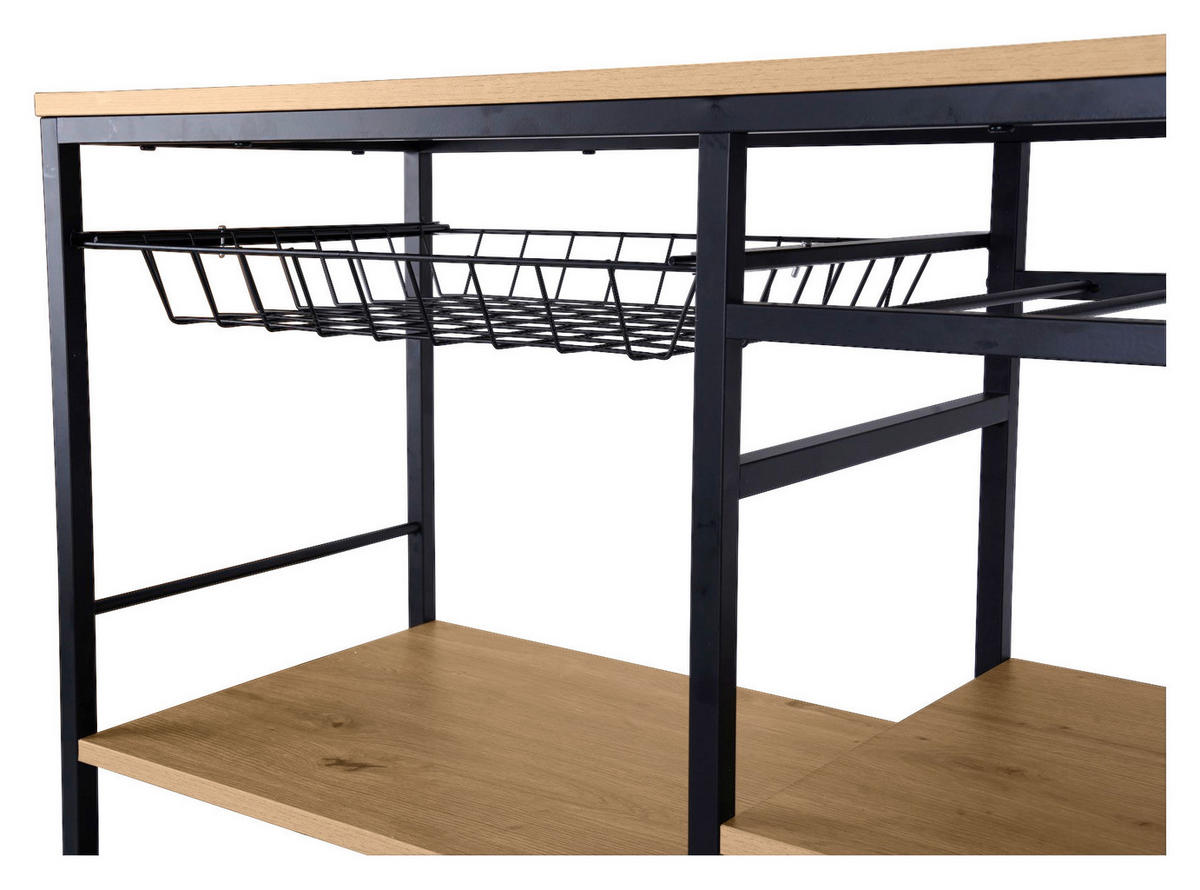 SERVIERWAGEN Naturfarben, Schwarz  - Schwarz/Naturfarben, Trend, Holzwerkstoff/Kunststoff (86/40/86cm) - Xora