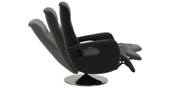 RELAXSESSEL in Leder Anthrazit - Chromfarben/Anthrazit, Design, Leder/Metall (71/99/83cm) - Dieter Knoll